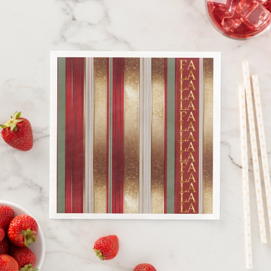 Red Christmas Fa La La Pattern#27 ID1009 Serviette (Beispiel)