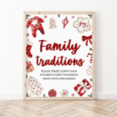 Red Christmas Family Traditionen Baby Dusche Schil Poster