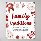 Red Christmas Family Traditionen Baby Dusche Schil Poster (Vorne)