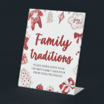 Red Christmas Family Traditionen Baby Dusche Schil Sockelschild<br><div class="desc">Red Christmas Family Traditionen Baby Dusche Schild</div>