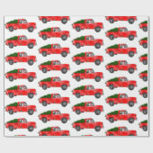 Red Christmas Farm Truck Geschenkpapier (Flach)