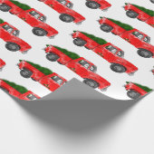 Red Christmas Farm Truck Geschenkpapier (Ecke)