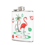 Red Christmas Flamingo Baubles Flasche klein Flachmann (Links)