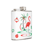 Red Christmas Flamingo Baubles Flasche klein Flachmann (Rechts)
