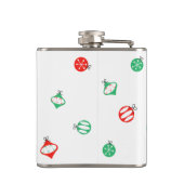 Red Christmas Flamingo Baubles Flasche klein Flachmann (Rückseite)