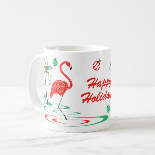 Red Christmas Flamingo Baubles Holidays Tasse