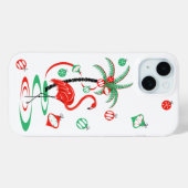 Red Christmas Flamingo Baubles iPhone Case (Rückseite (Horizontal))