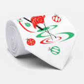 Red Christmas Flamingo Baubles Krawatte (Gerollt)