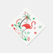 Red Christmas Flamingo Baubles napspapier Serviette (Ecke)