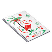Red Christmas Flamingo Baubles Notebook Notizblock (Rechte Seite)