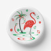 Red Christmas Flamingo Baubles Pappteller (Vorderseite)