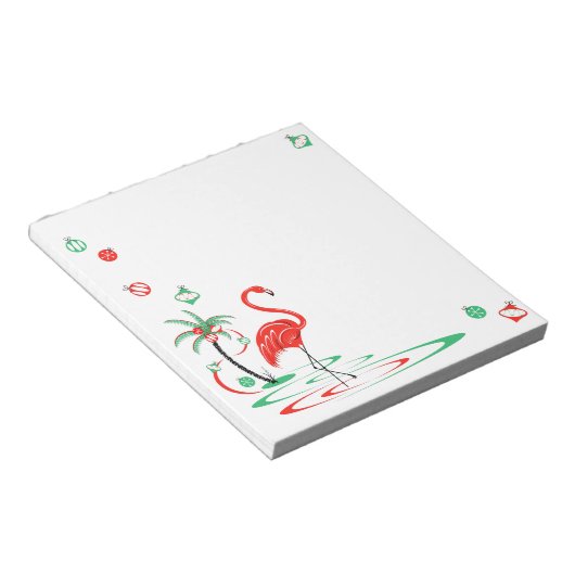Red Christmas Flamingo Baubles Platz Notizblock (angewinkelt)