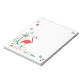 Red Christmas Flamingo Baubles Platz Notizblock (Rotiert)