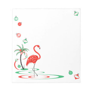 Red Christmas Flamingo Baubles Platz Notizblock