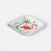 Red Christmas Flamingo Baubles Platz Pappteller (Gewinkelt)