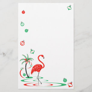 Red Christmas Flamingo Baubles Schreibtisch Briefpapier