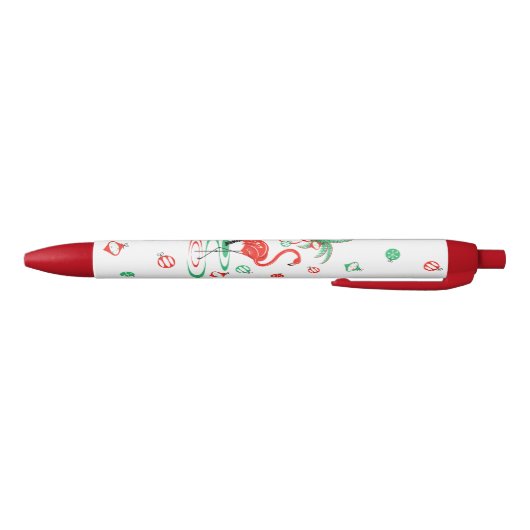 Red Christmas Flamingo Baubles Stift (Unterseite)