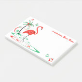 Red Christmas Flamingo Baubles Text groß Post-it Klebezettel (angewinkelt)