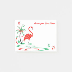 Red Christmas Flamingo Baubles Text horizontal Post-it Klebezettel