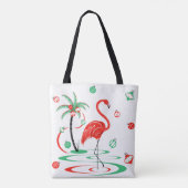 Red Christmas Flamingo Baubles überall Tasche (Rückseite)