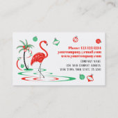 Red Christmas Flamingo Baubles Visitenkarte (Rückseite)