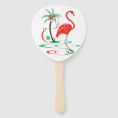 Red Christmas Flamingo Fan Paddle Fächer (Rückseite)