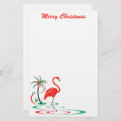 Red Christmas Flamingo Frohe Weihnachtsgeschenk Briefpapier (Vorne/Hinten)