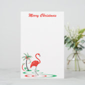 Red Christmas Flamingo Frohe Weihnachtsgeschenk Briefpapier (Stehend Vorderseite)