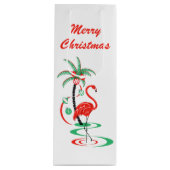 Red Christmas Flamingo Frohe Weihnachtswein Geschenktüte Für Weinflaschen (Vorderseite)