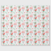Red Christmas Flamingo Happy Holidays Text Geschenkpapier (Flach)
