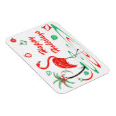 Red Christmas Flamingo Holidays horizontal Magnet (Rechte Seite)