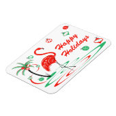Red Christmas Flamingo Holidays horizontal Magnet (Linke Seite)