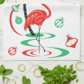 Red Christmas Flamingo Holidays Küchentuch (Gefaltet)