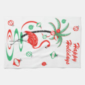 Red Christmas Flamingo Holidays Küchentuch (Horizontal)