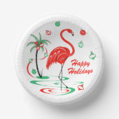 Red Christmas Flamingo Holidays Pappteller (Vorderseite)
