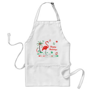 Red Christmas Flamingo Holidays Schürze