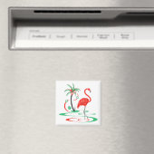Red Christmas Flamingo Magnetplatz Magnet (In Situ (Geschirrspüler))