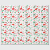 Red Christmas Flamingo Merry Happy Holidays Geschenkpapier (Flach)