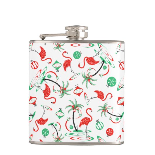 Red Christmas Flamingo Multi Flask klein Flachmann (Vorderseite)