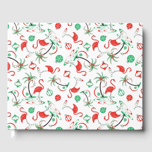Red Christmas Flamingo Multi Gästebuch (Vorderseite)