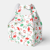 Red Christmas Flamingo Multi Gevor Box Gable Geschenkschachtel (Rückseite)