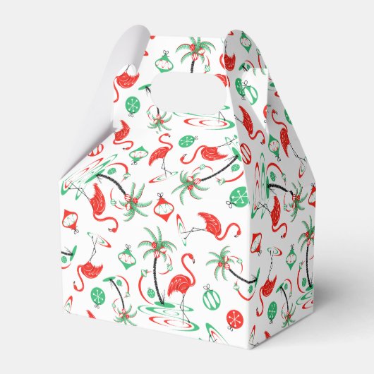 Red Christmas Flamingo Multi Gevor Box Gable Geschenkschachtel (Vorderseite)