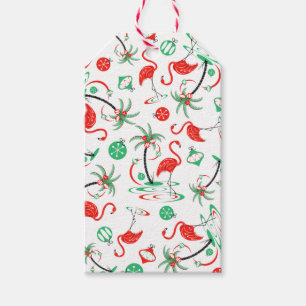 Red Christmas Flamingo Multi gift tag Geschenkanhänger