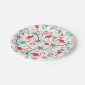 Red Christmas Flamingo Multi Papier Platte Pappteller (Schrägansicht)