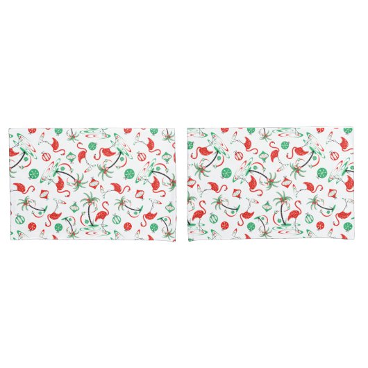 Red Christmas Flamingo Multi pillowcase Set Kissenbezug (Vorderseite-Set)