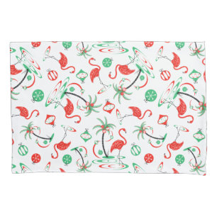 Red Christmas Flamingo Multi pillowcase Single Kissenbezug