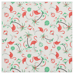 Red Christmas Flamingo Multi Stoff kleines Muster