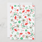 Red Christmas Flamingo Multi zurück Einladung (Rückseite)