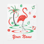 Red Christmas Flamingo Name Fleece (Vorderseite)