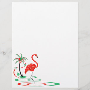 Red Christmas Flamingo Papier